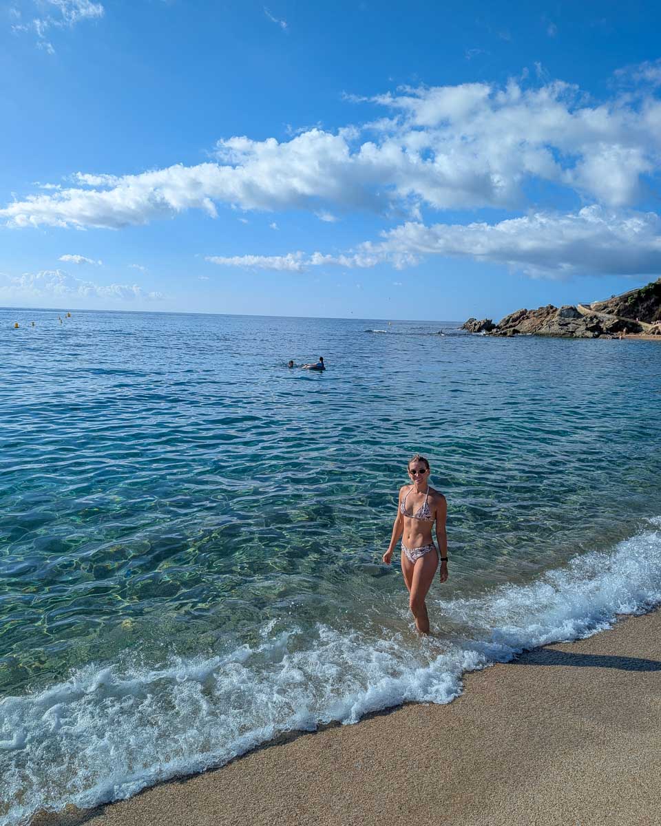 Bailey poses at Platja de Lloret, the main beach in the town of Lloret de Mar, Spain (1)