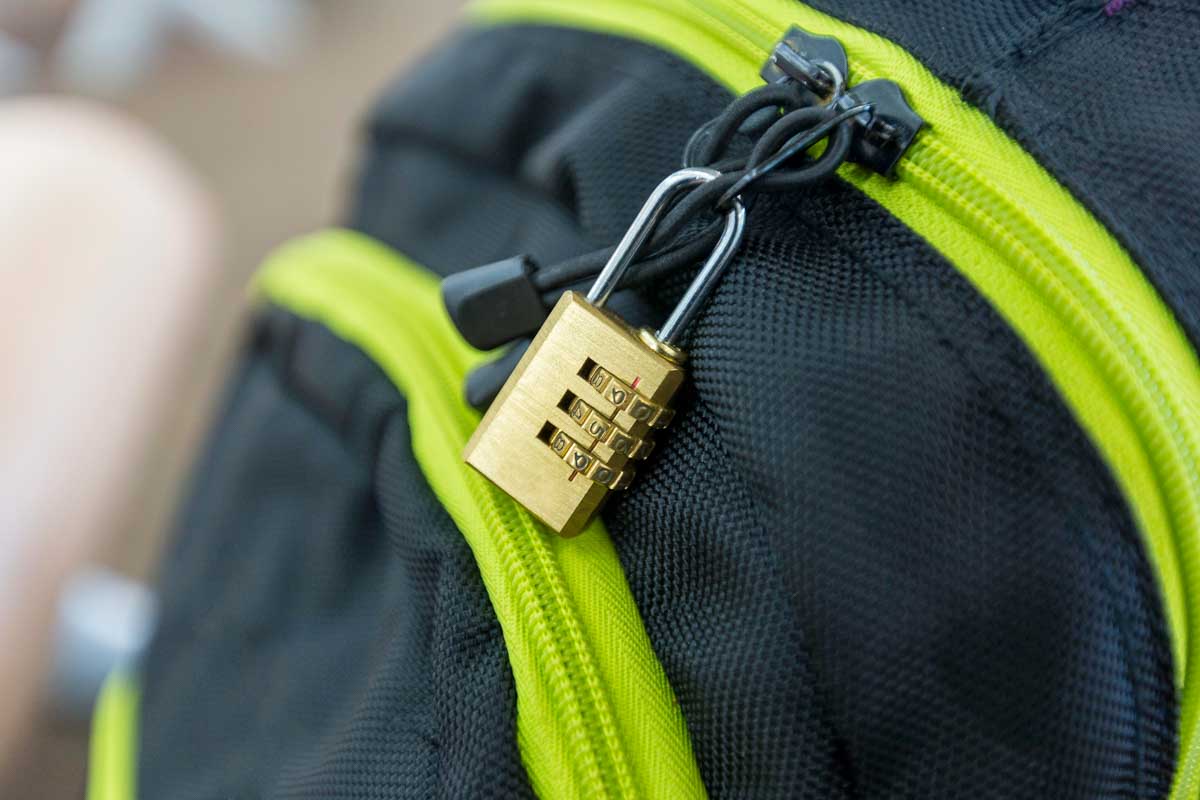 A locked backpack in Europe