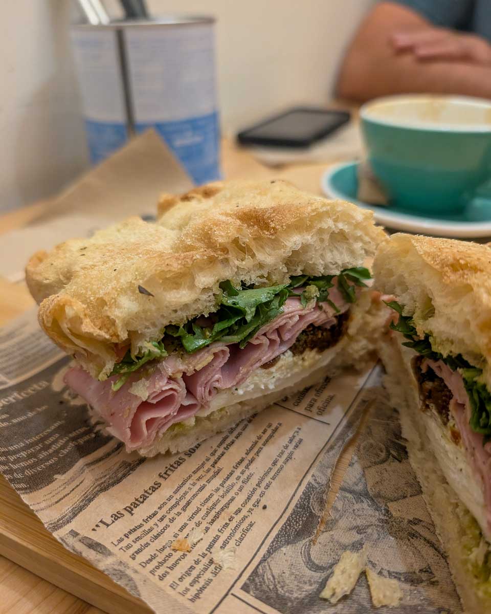 A sandwich eaten in Seville Spain