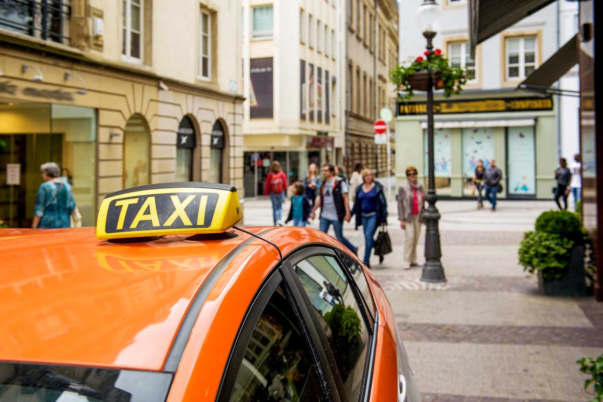 A taxi cab waiting outside in Europe