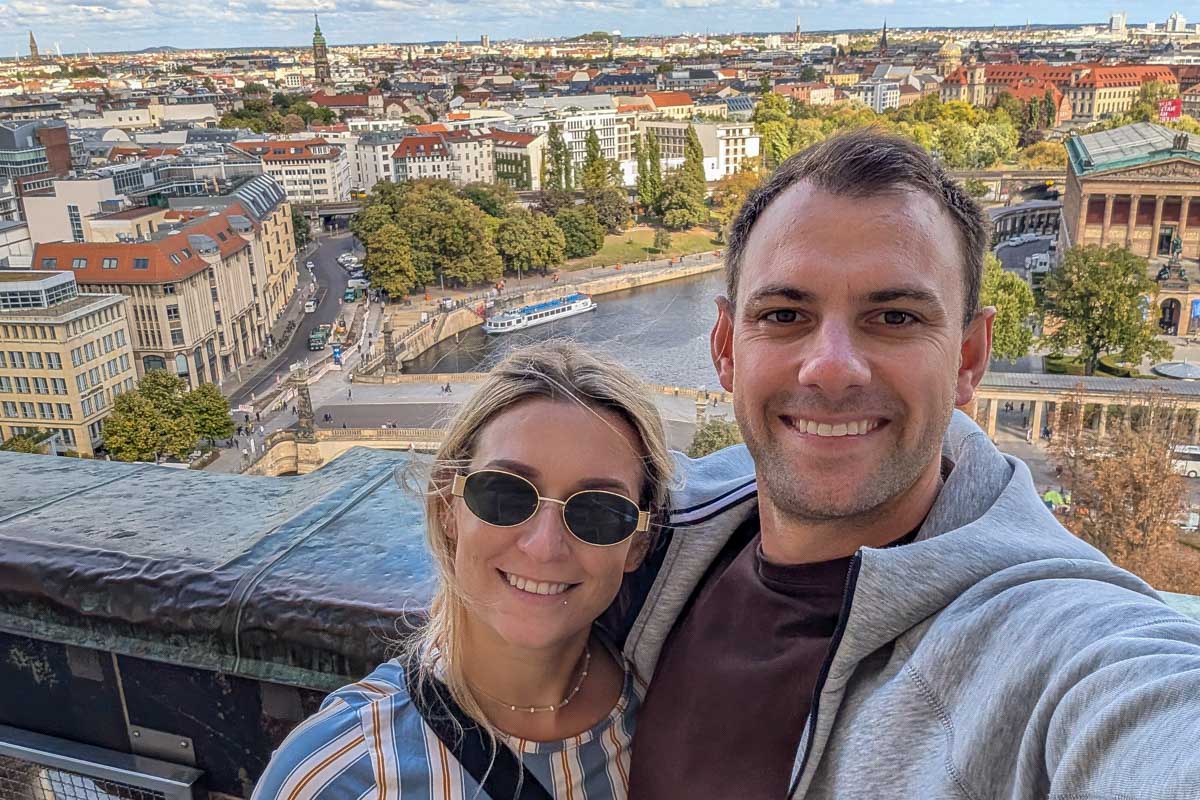 Daniel and Bailey enjoy the views of Berlin from the Berlin Cathedral (Berliner Dom) observation deck in Berlin Germany