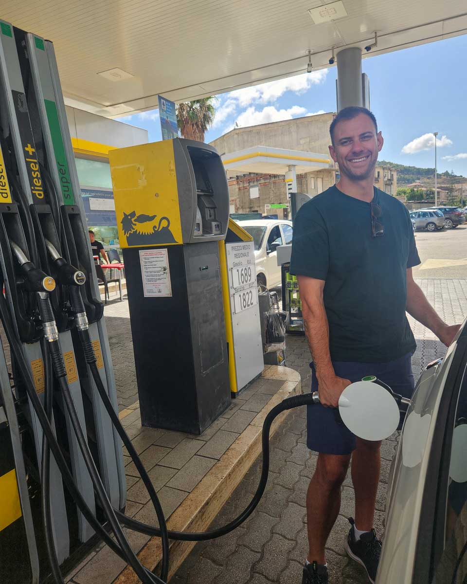 Daniel at the gas station in Europe (2)
