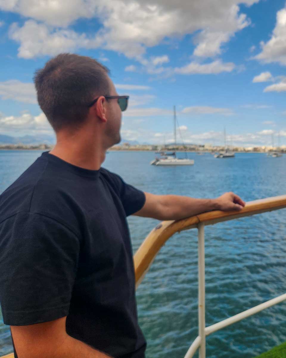 Daniel with and on a ferry in Europe (1)