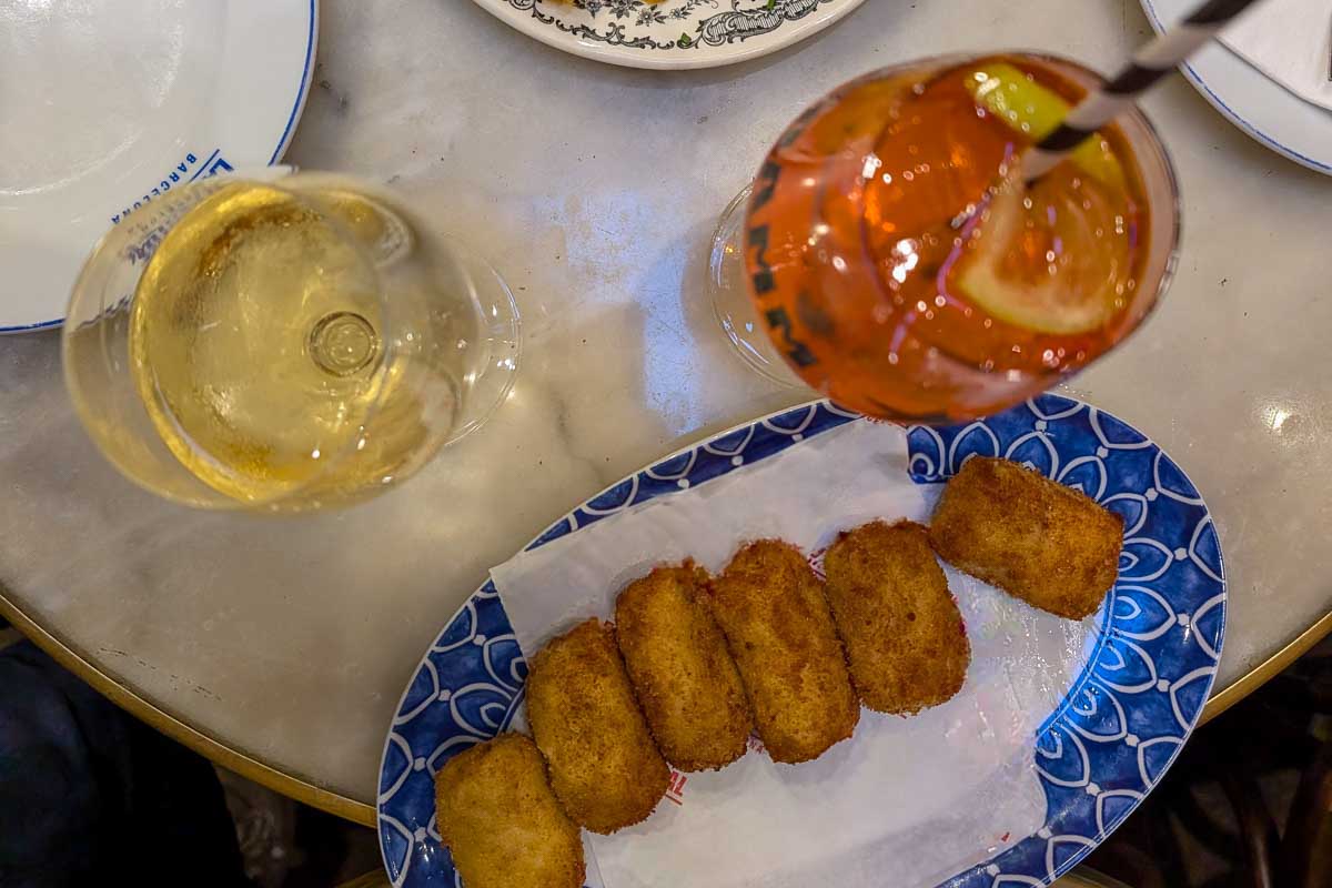 Food on a table in Europe