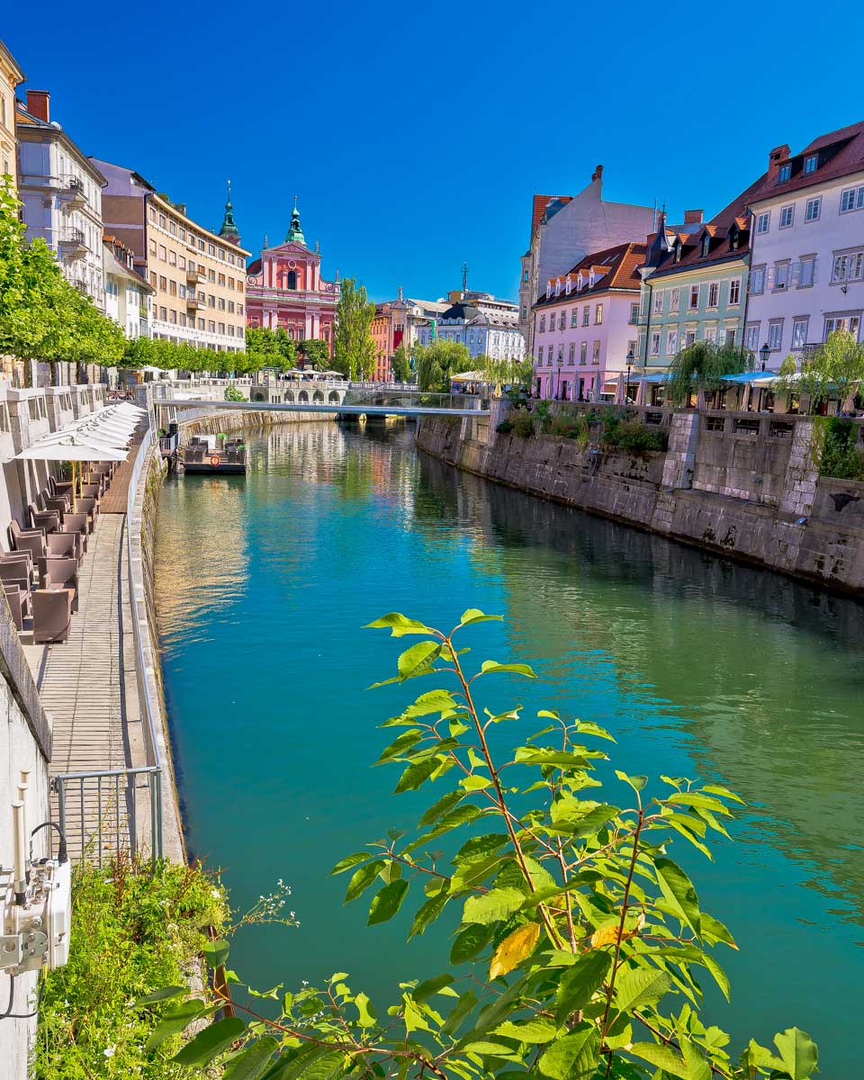 Ljubljana River in Ljubljana Slovenia