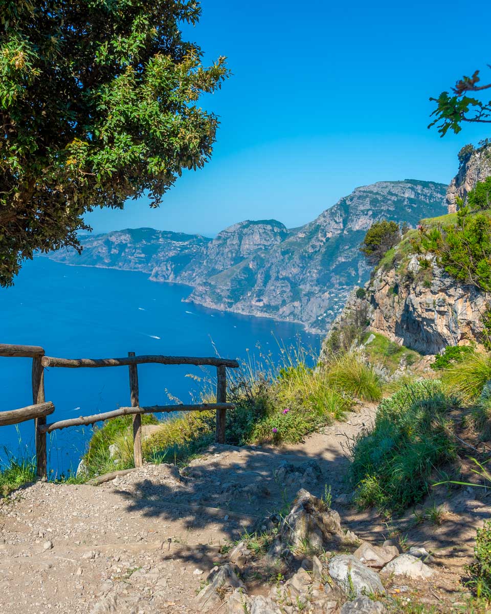 The-Path-of-the-Gods-trail-seen on the Amalfi Coast of Italy