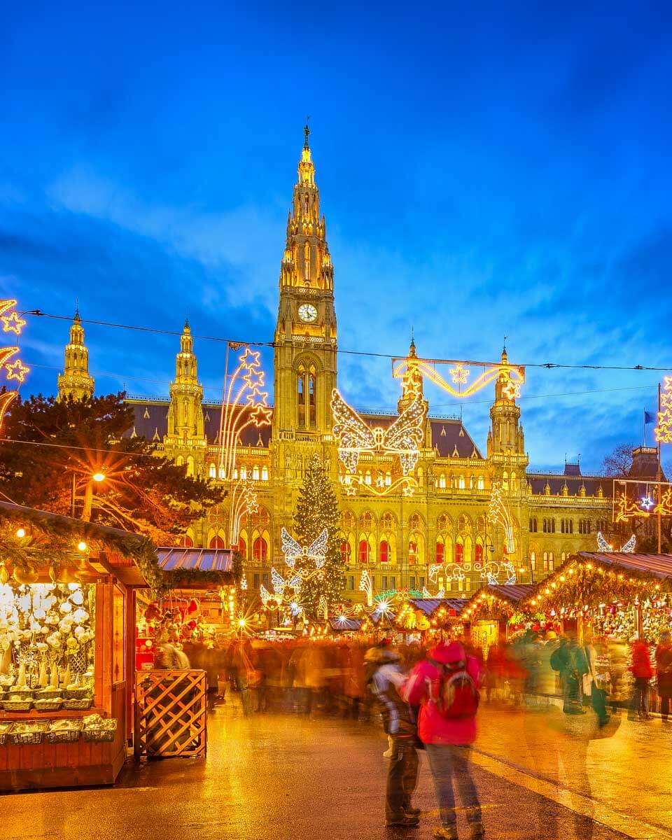 A christmas market in Vienna Austria