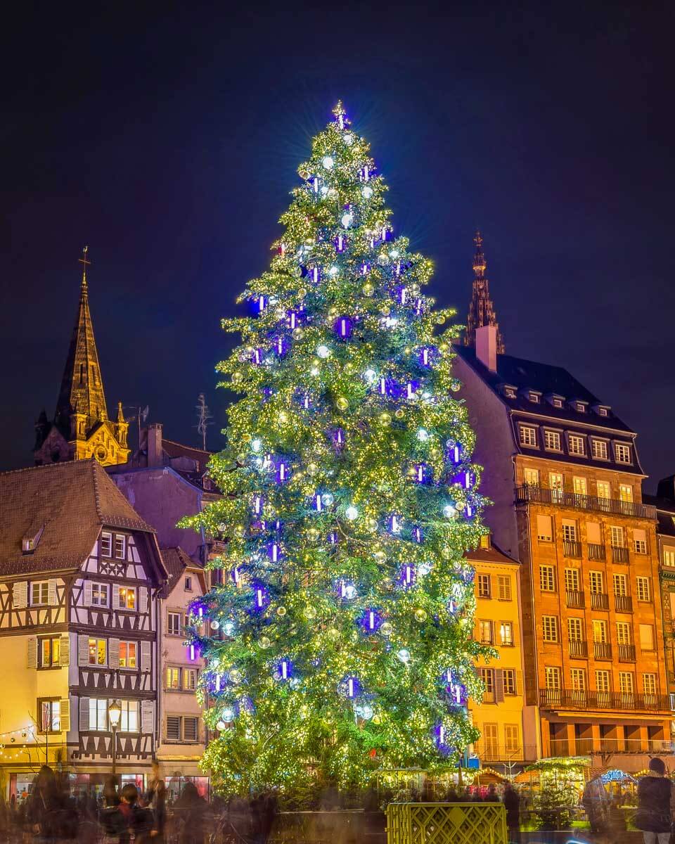 A christmas tree in the market of Strasbourg France
