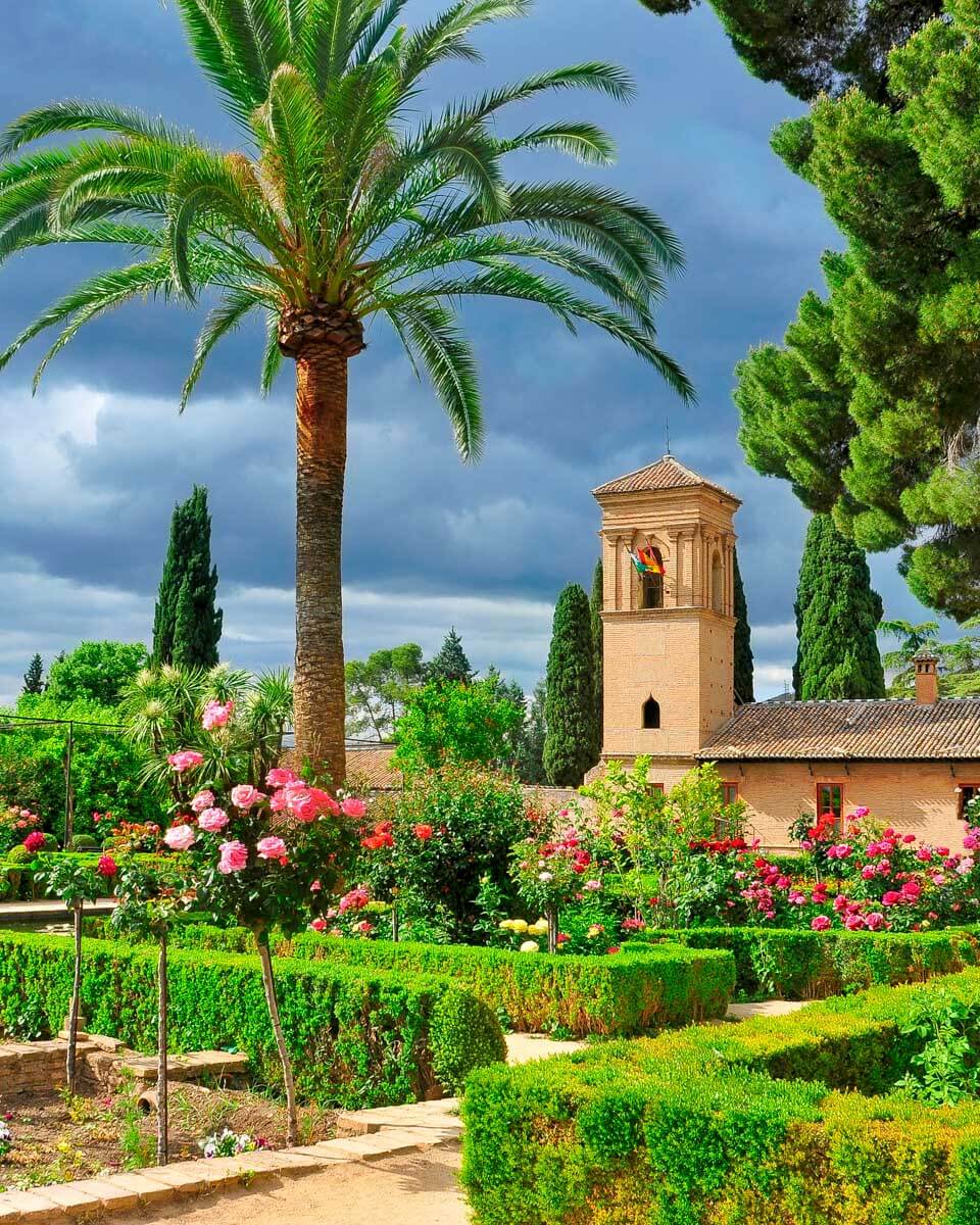 Alhambra in Granada Spain gardens