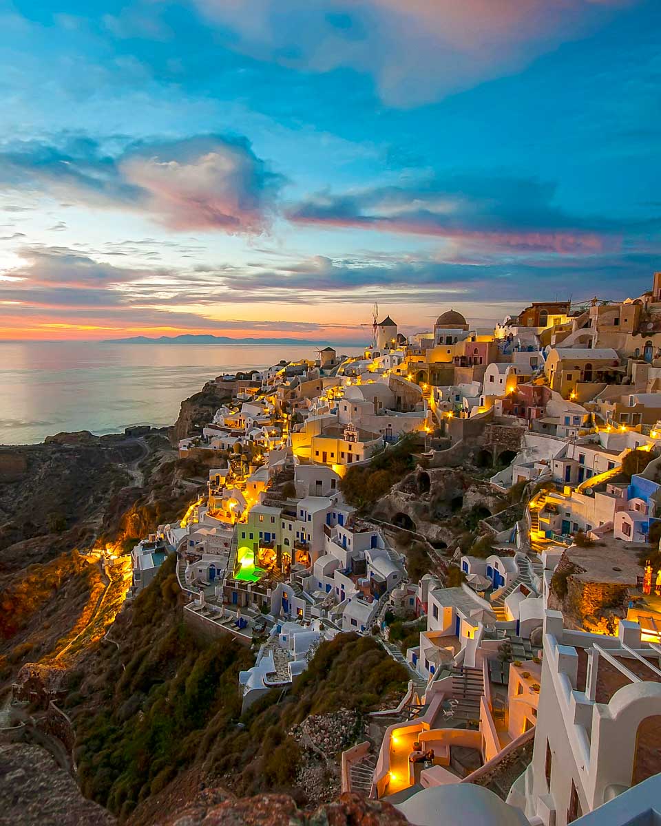 Oia-at-sunset-in-Santorini-Greece