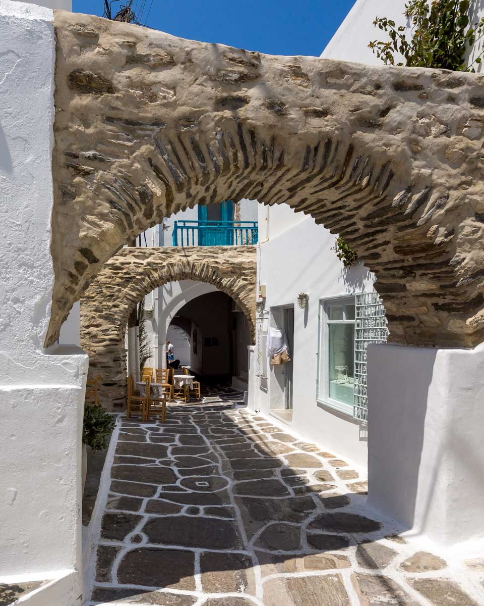 Old stone house in Naoussa town, Paros island, Greece Naoussa