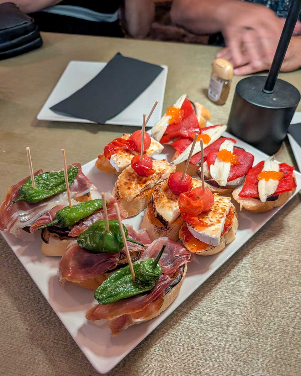 Pintxos-tapas-food-eaten-in-Barcelona-Spain