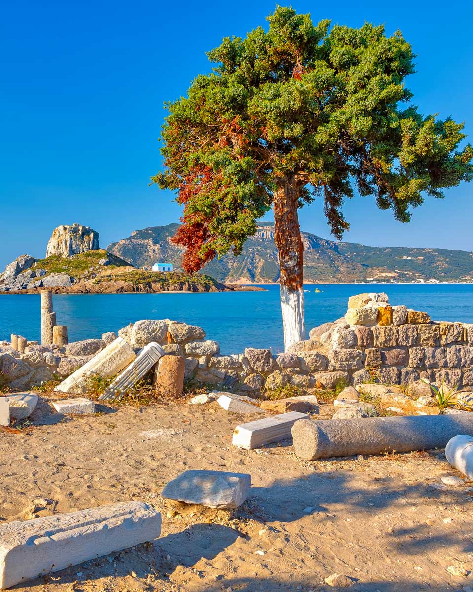 Ruins seen on the island of Kos Greece
