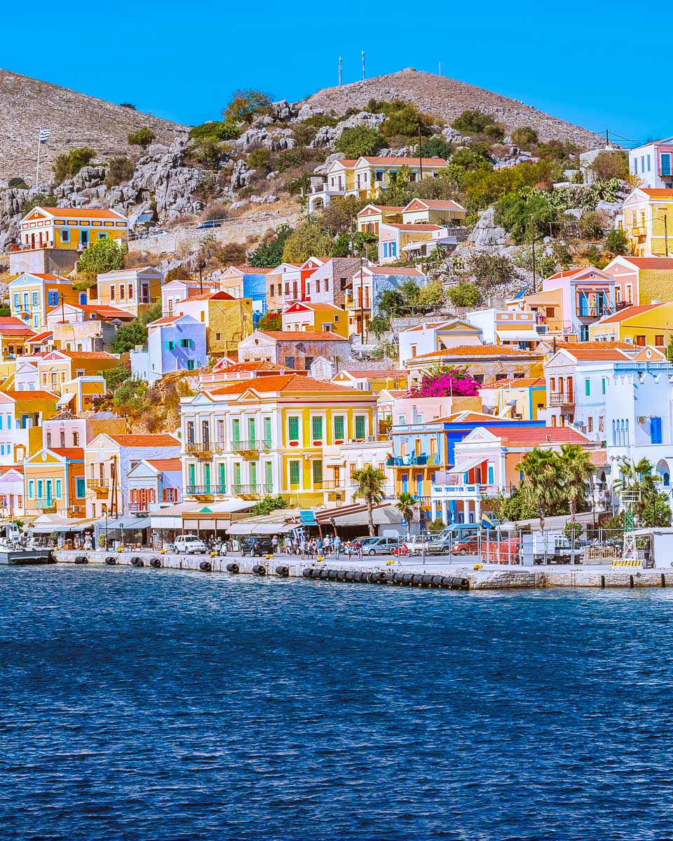 The-view-of-symi-island-from-a-boat-on-a-cruise-from-Rhodes-greece