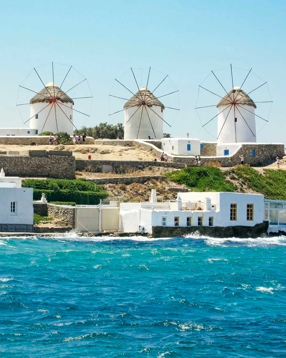 The windmills of Mykonos Greece