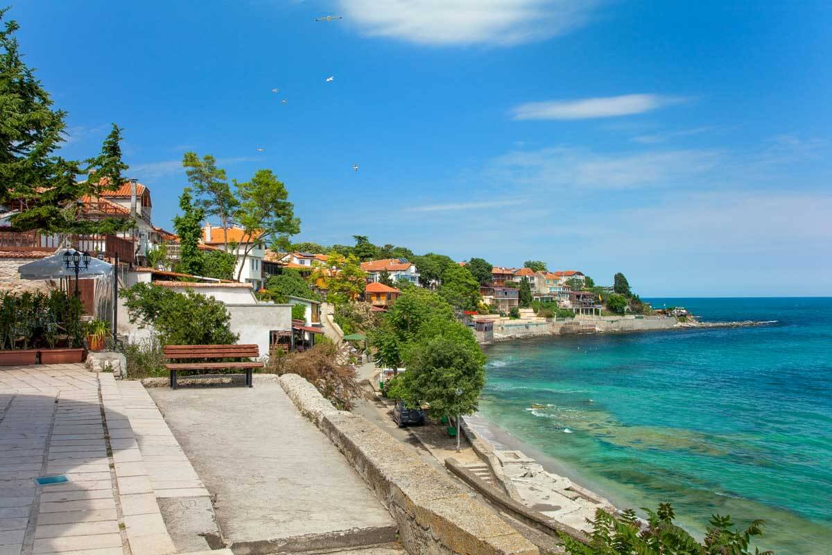View of city Old Nessebar in Bulgaria