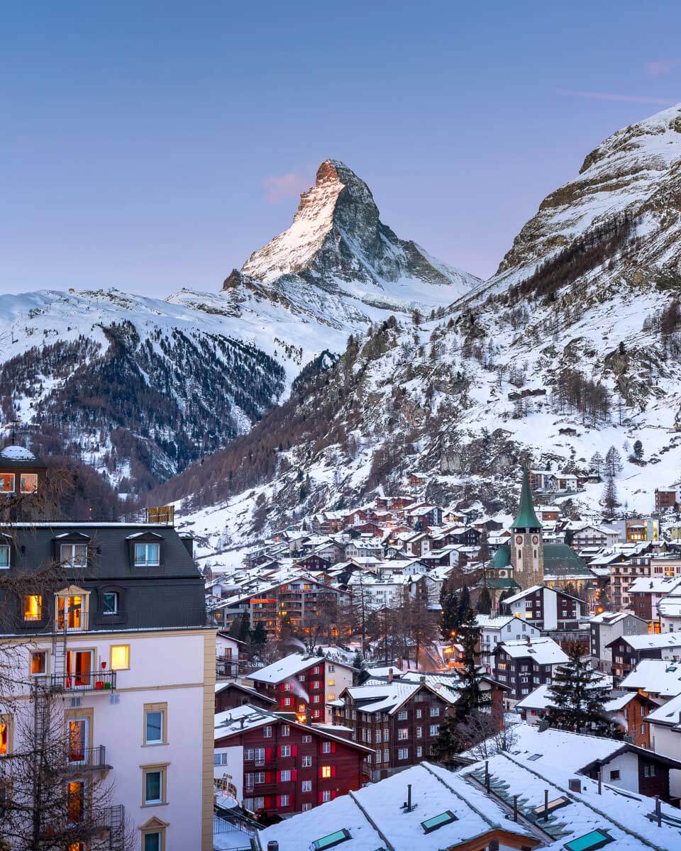 View of the Matterhorn from Zermatt Switzerland