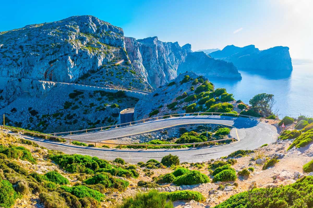 A coastal road winding through Mallorca Spain