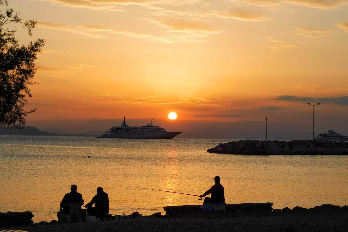 Glyfada on the Athens Riviera Greece at sunset