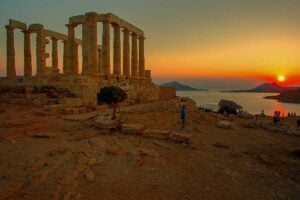 Temple-of-Poseidon-seen-at-sunset-on-a-tour-in-Greece-1