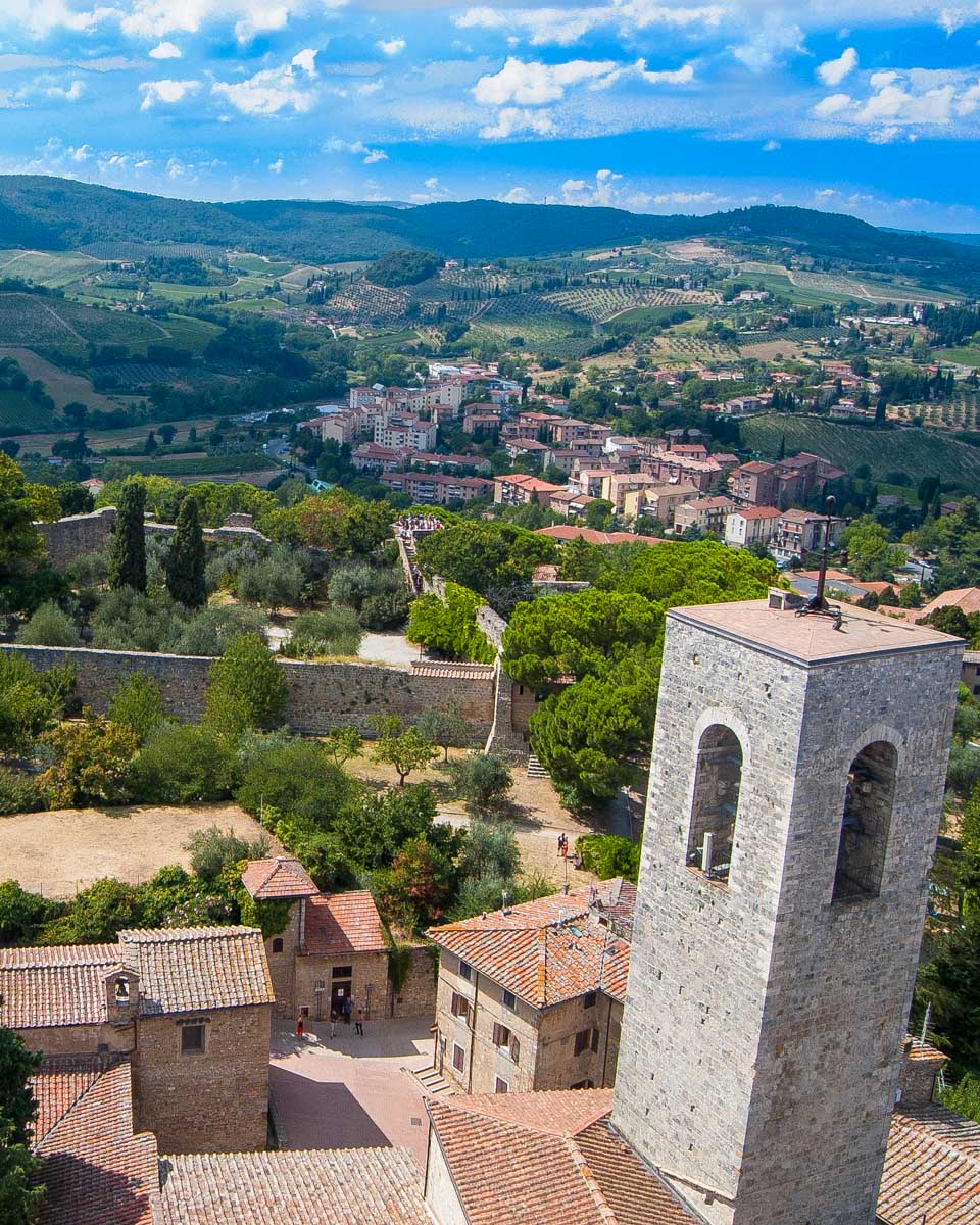 The-view-of-San-Gimignano-from-Torre-Grossa-tower-on-a-tour-of-Tuscany-from-Florence-Italy