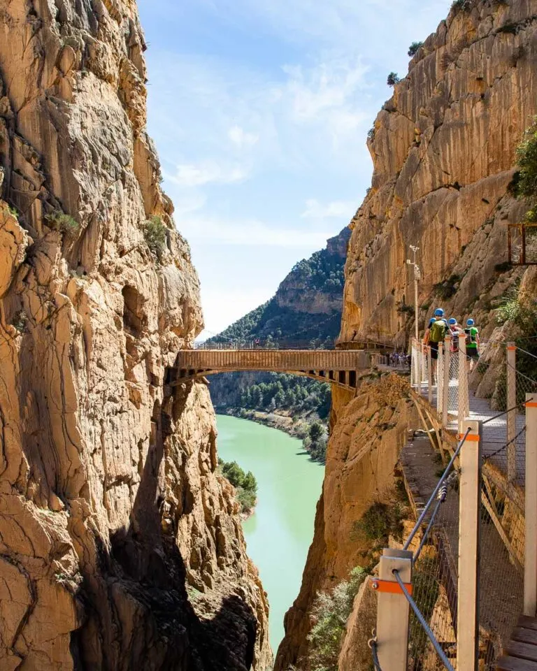 A bridge over a river on the Caminito del Rey track near Malaga Spain