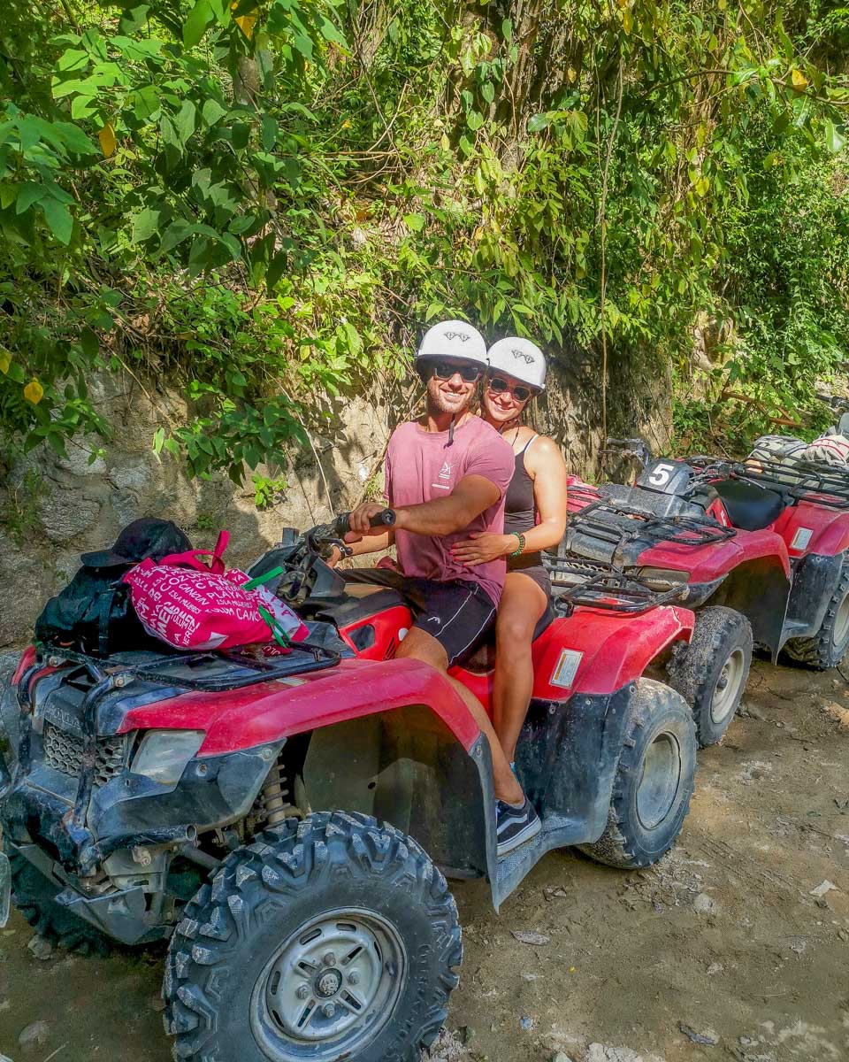 Bailey-and-Daniel-on-ATV-during-a-tour-in-Ibiza Spain