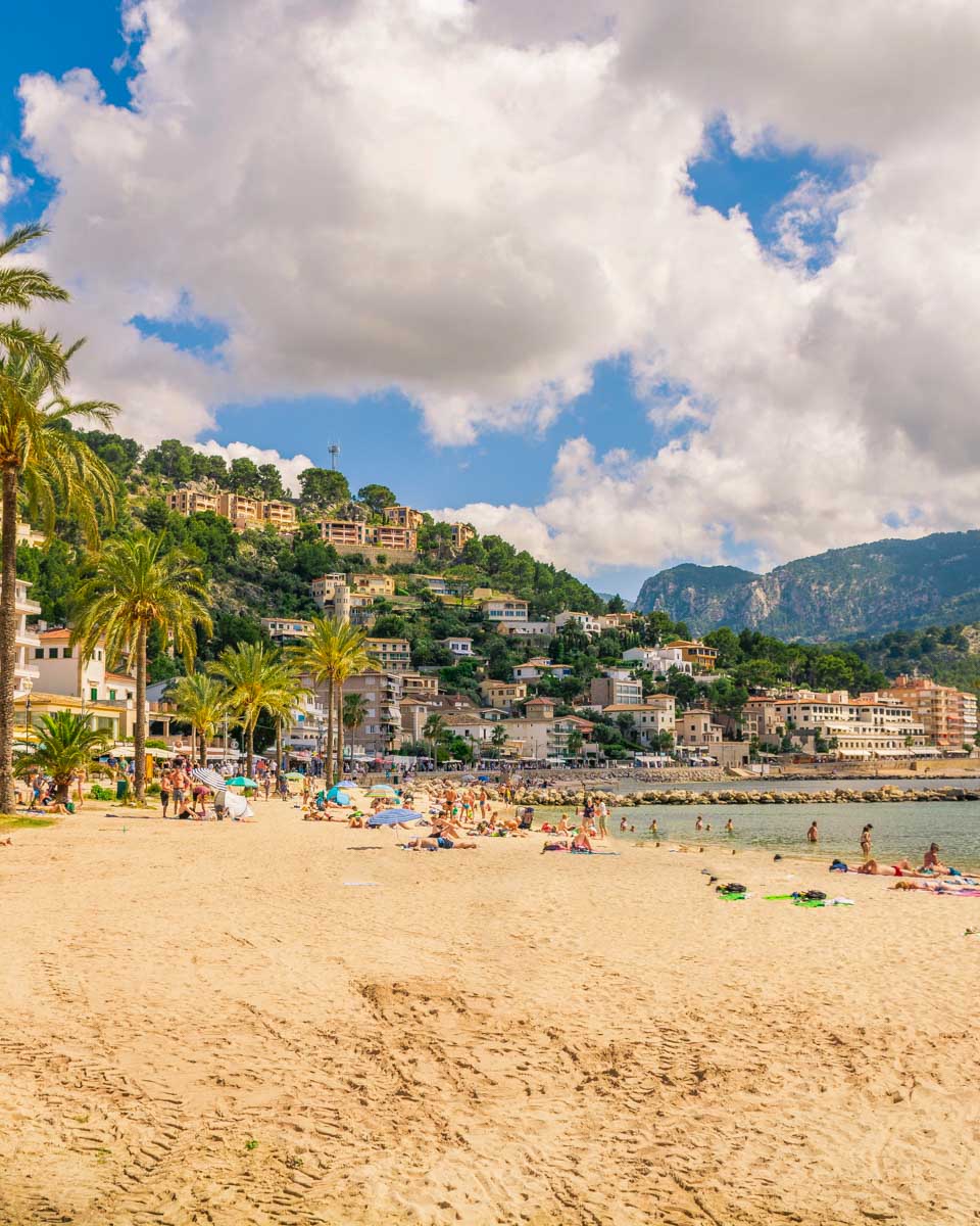 Beautiful beach in Port de Soller in Mallorca Spain