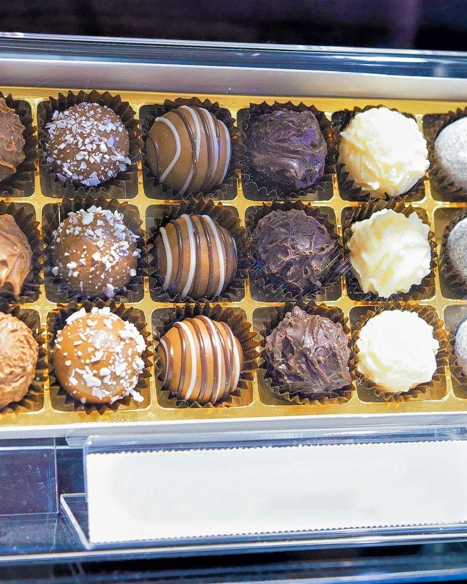 Box of Swiss chocolate truffles in Zurich Switzerland