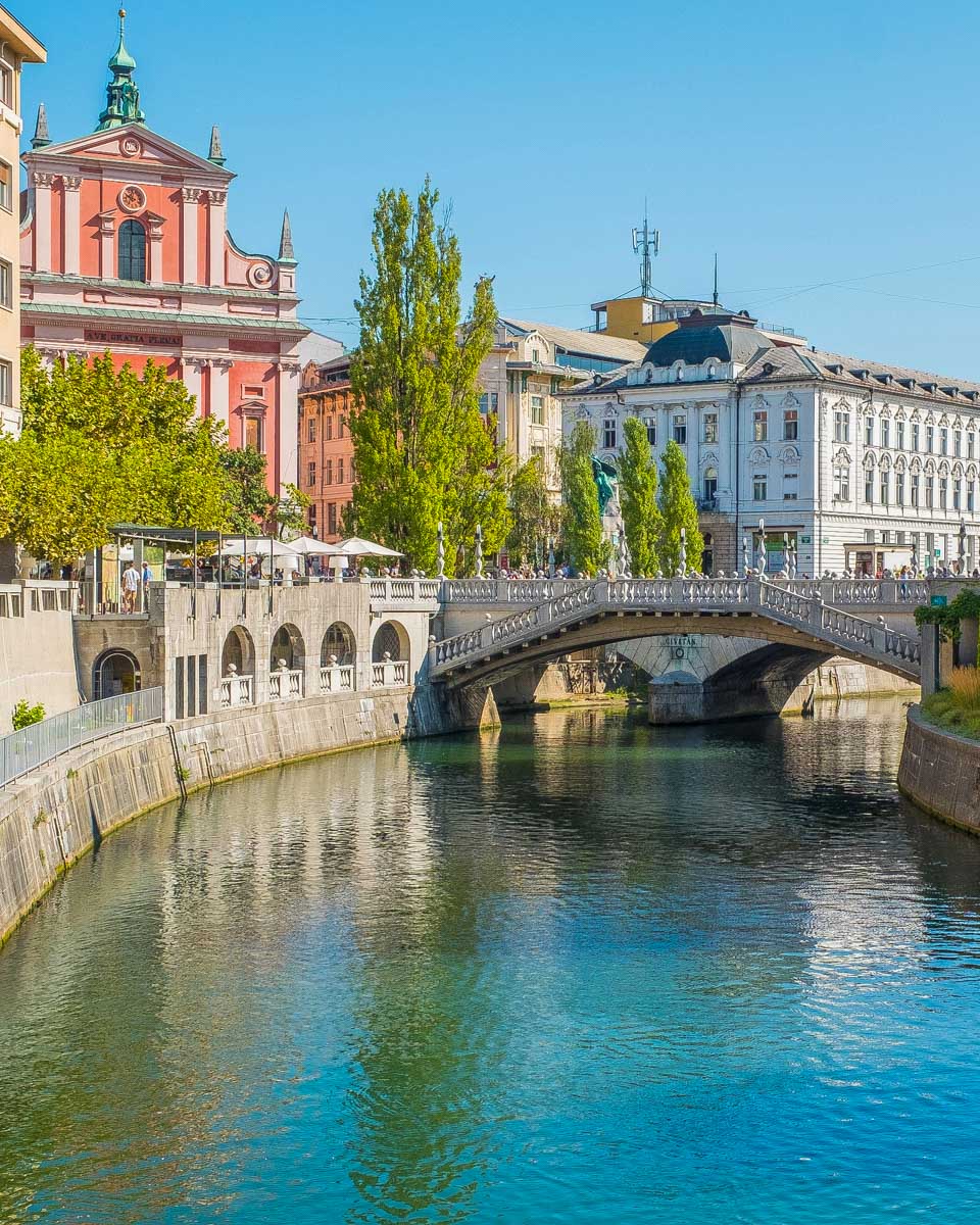 Canals in Ljubljana Slovenia Old Town