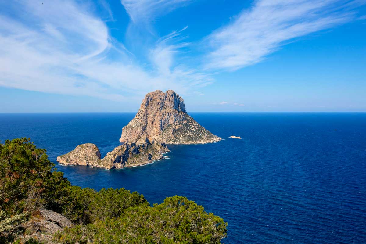 Es Vedra seen on a guided hike in Ibiza Spain