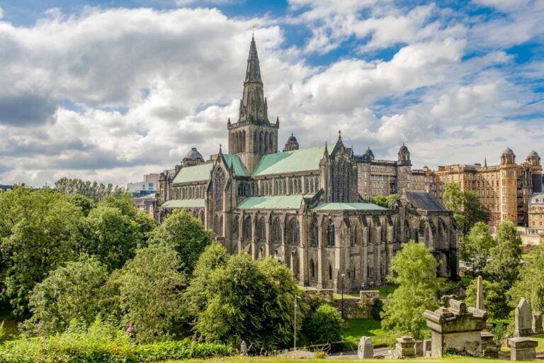 Glasgow Cathedral and Skyline in Glasgow Scotland