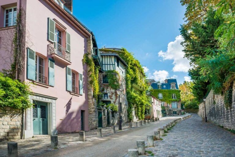 Monmartre street alley in Paris France