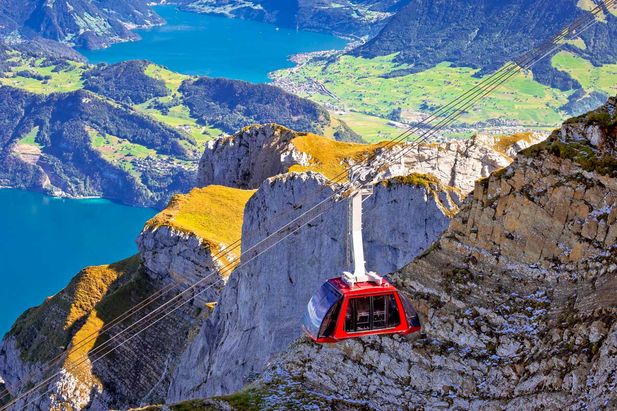 Mount Pilatus aerial cabelway Switzerland