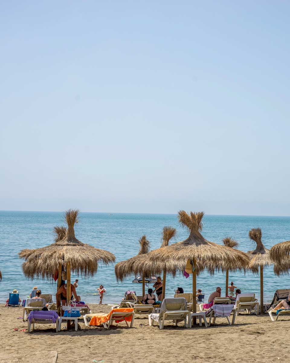 People at Playa de la Malagueta in Malaga SPain