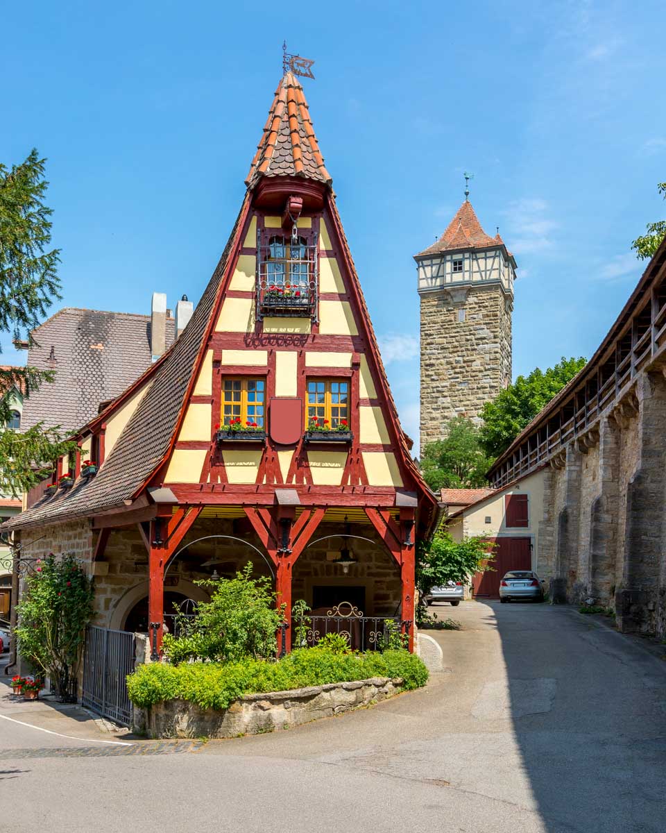 Rothenburg ob der Tauber seen in Germany on a sunny day