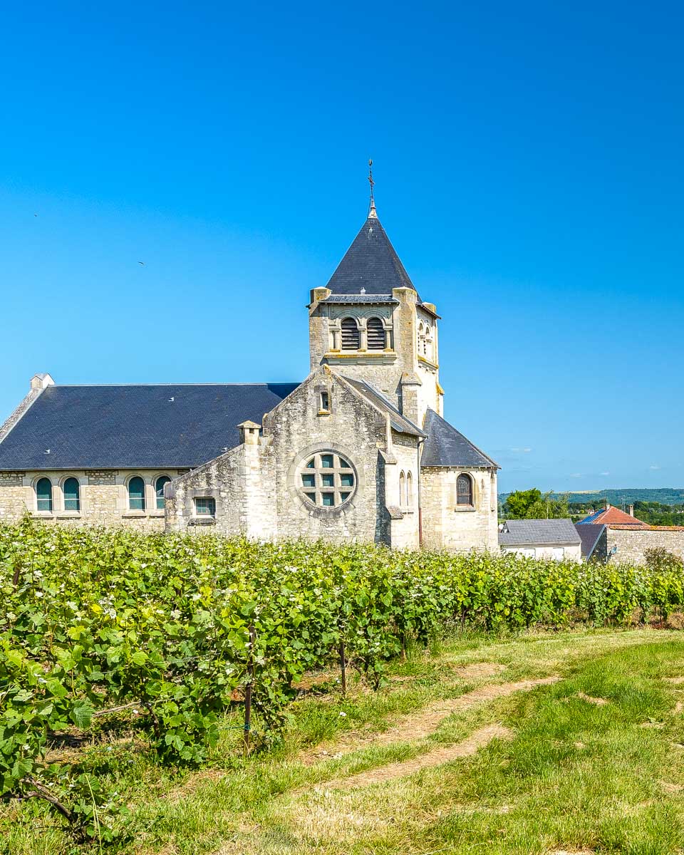 Small church in the Champagne region of France