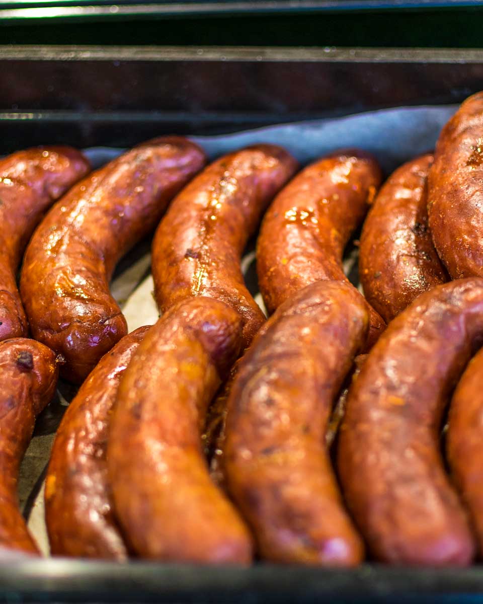 Swiss sausages eaten in Zurich Switzerland
