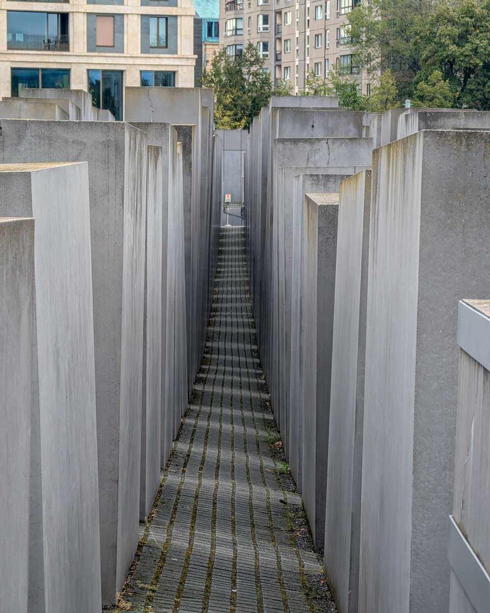 Tall-Memorial-to-the-Murdered-Jews-of-Europe aka Holocaust Memorial-in-Berlin-Germany
