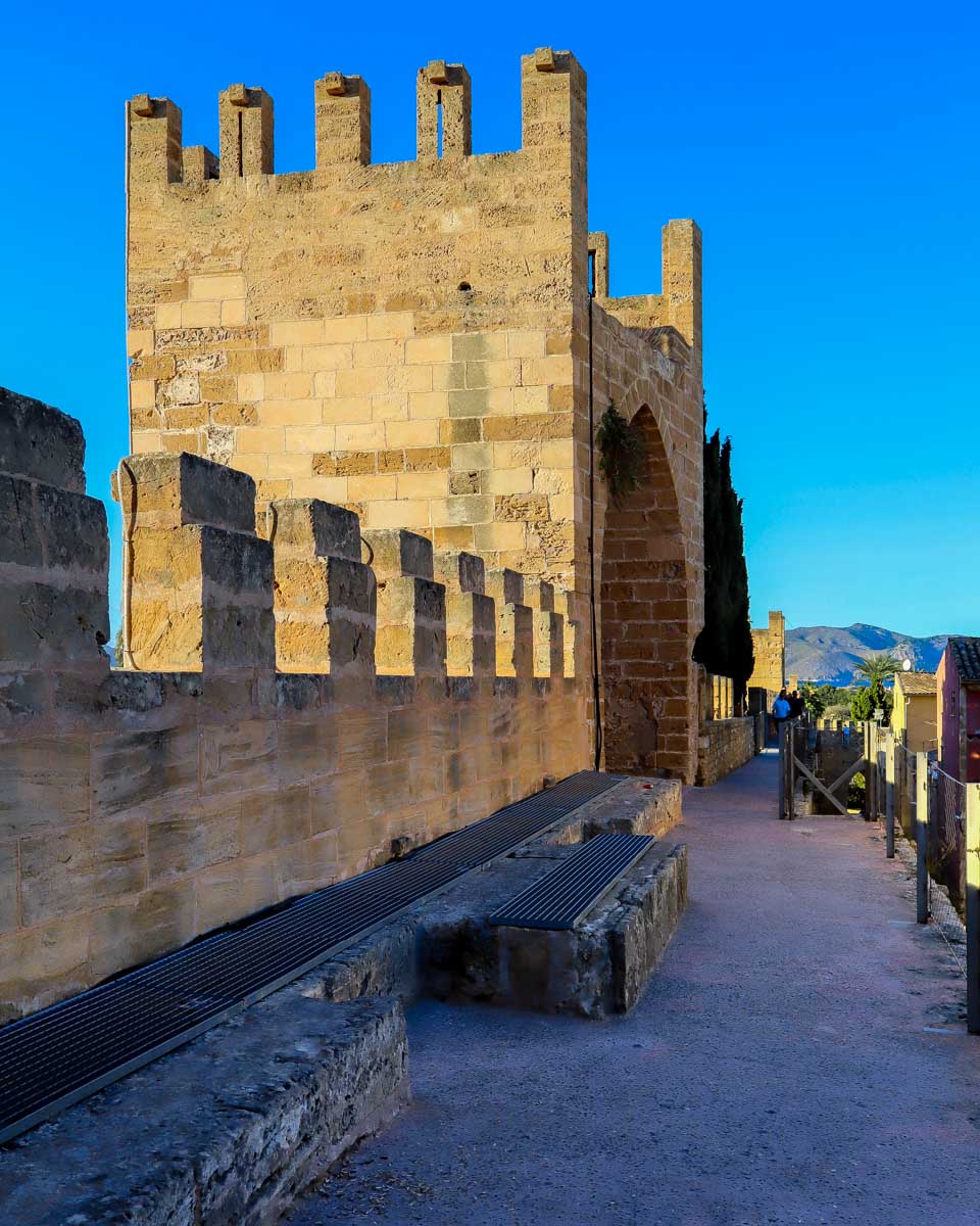 The city walls of Alcúdia Bay in Mallorca Spain