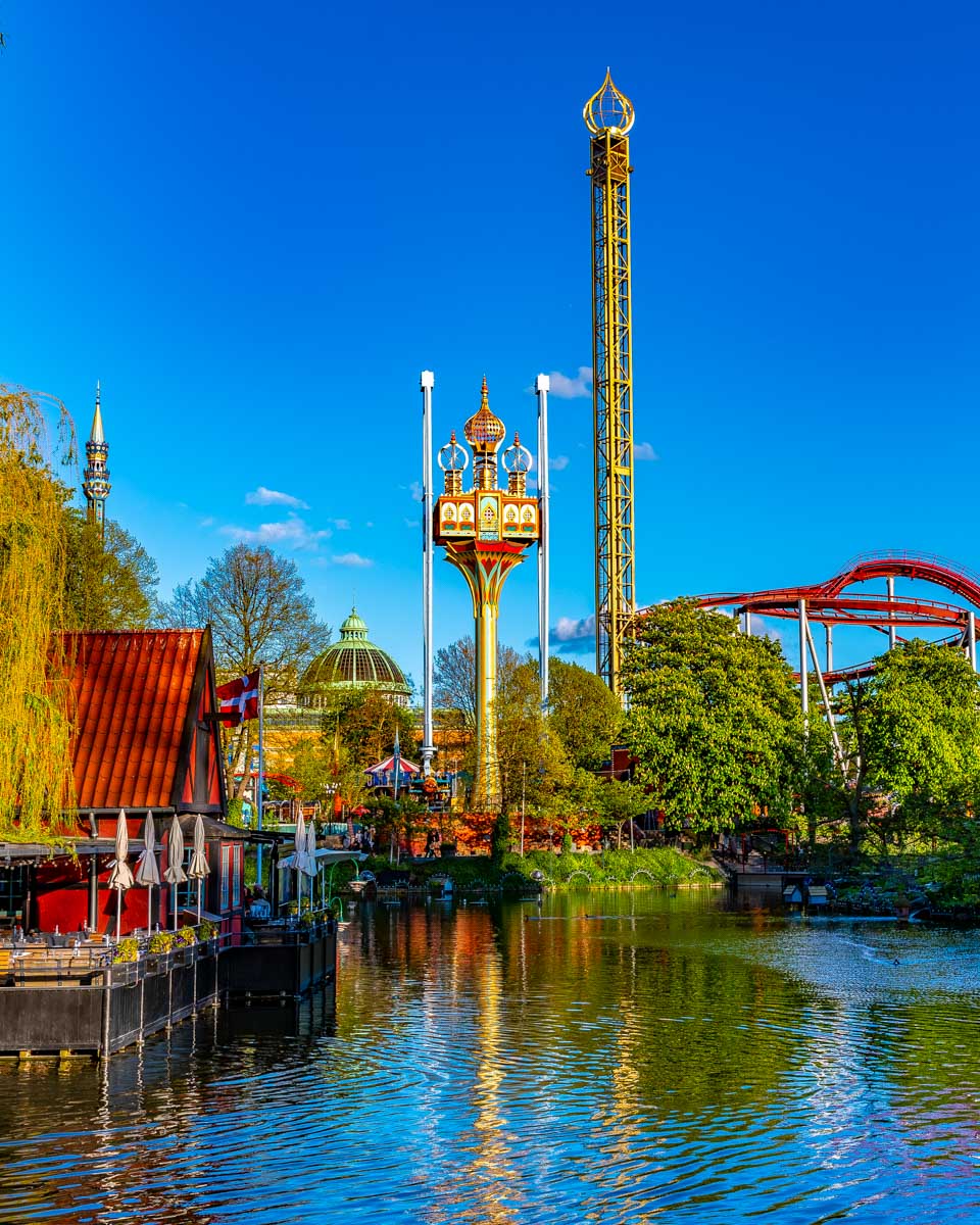 Tivoli Gardens and amusement park in Copenhagen Denmark