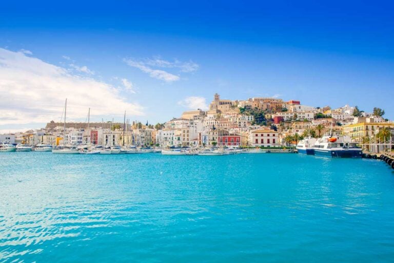 View of Ibiza Spain from the water