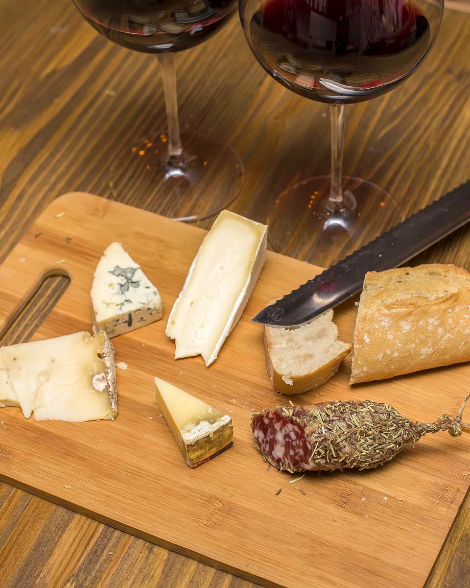 Wine-and-cheese-charcuterie-board-on-a-food-tour-in-Marseille-France
