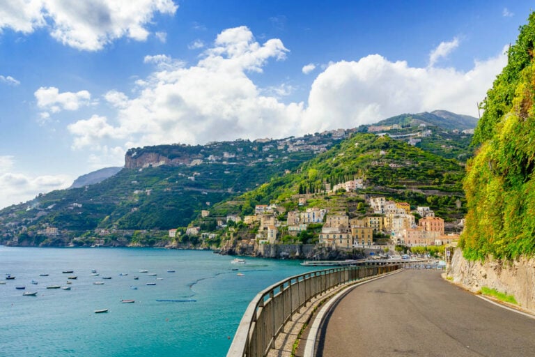 A beautiful road on the Amalfi Coast of Italy