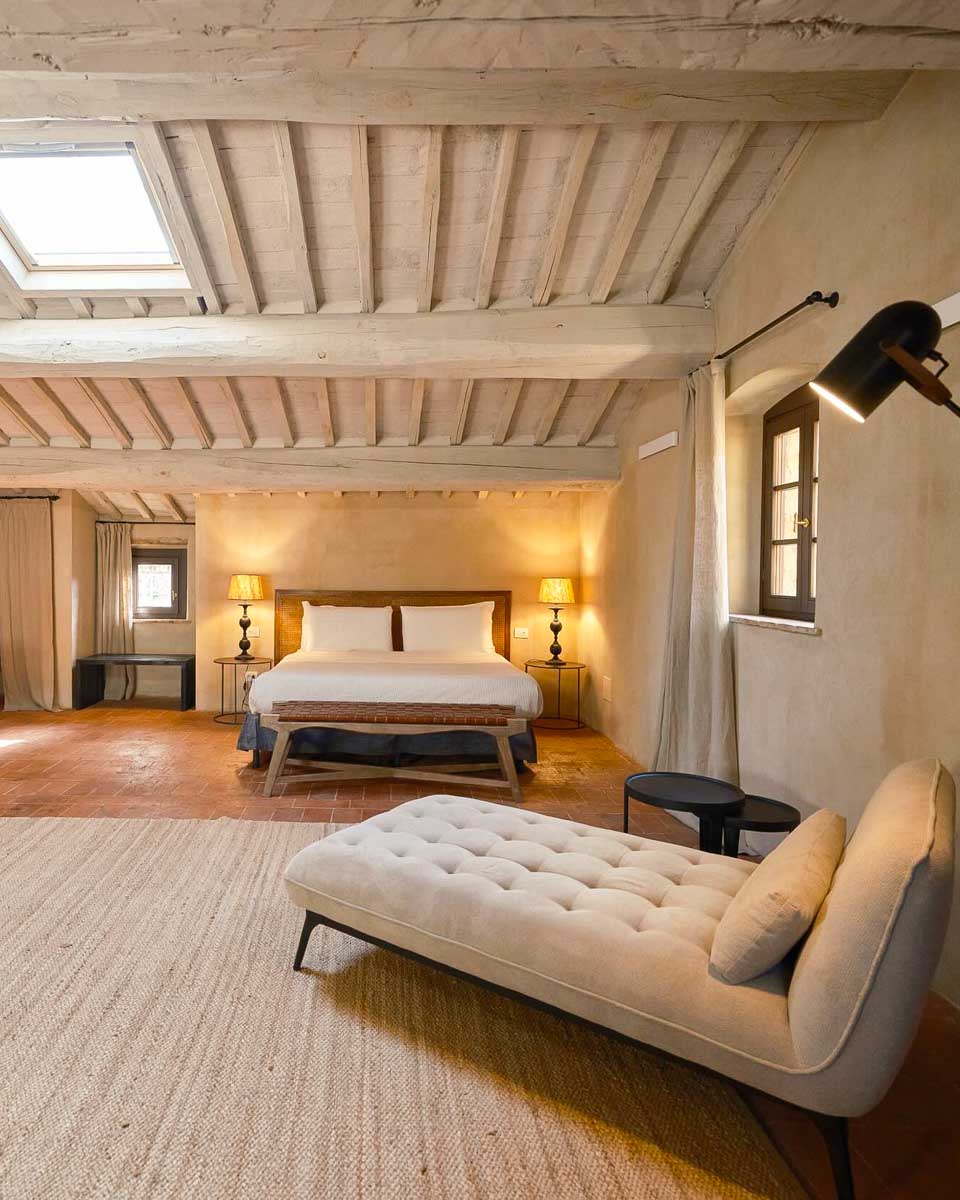 A hotel room at Palazzo Massaini - Le Scuderie in Tuscany