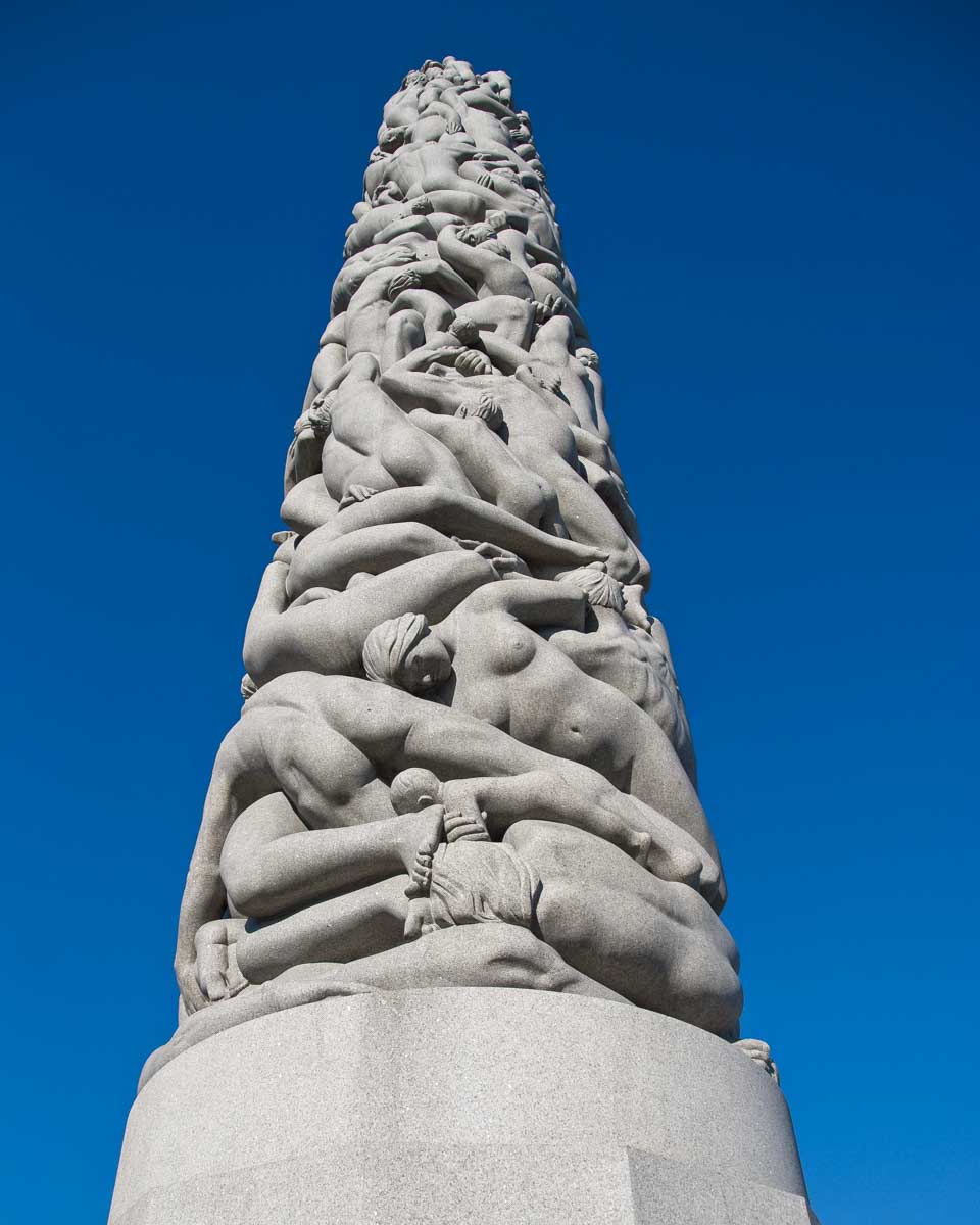 A-sculpture-in-Vigeland-Park-on-a-tour-of-Oslo-Norway