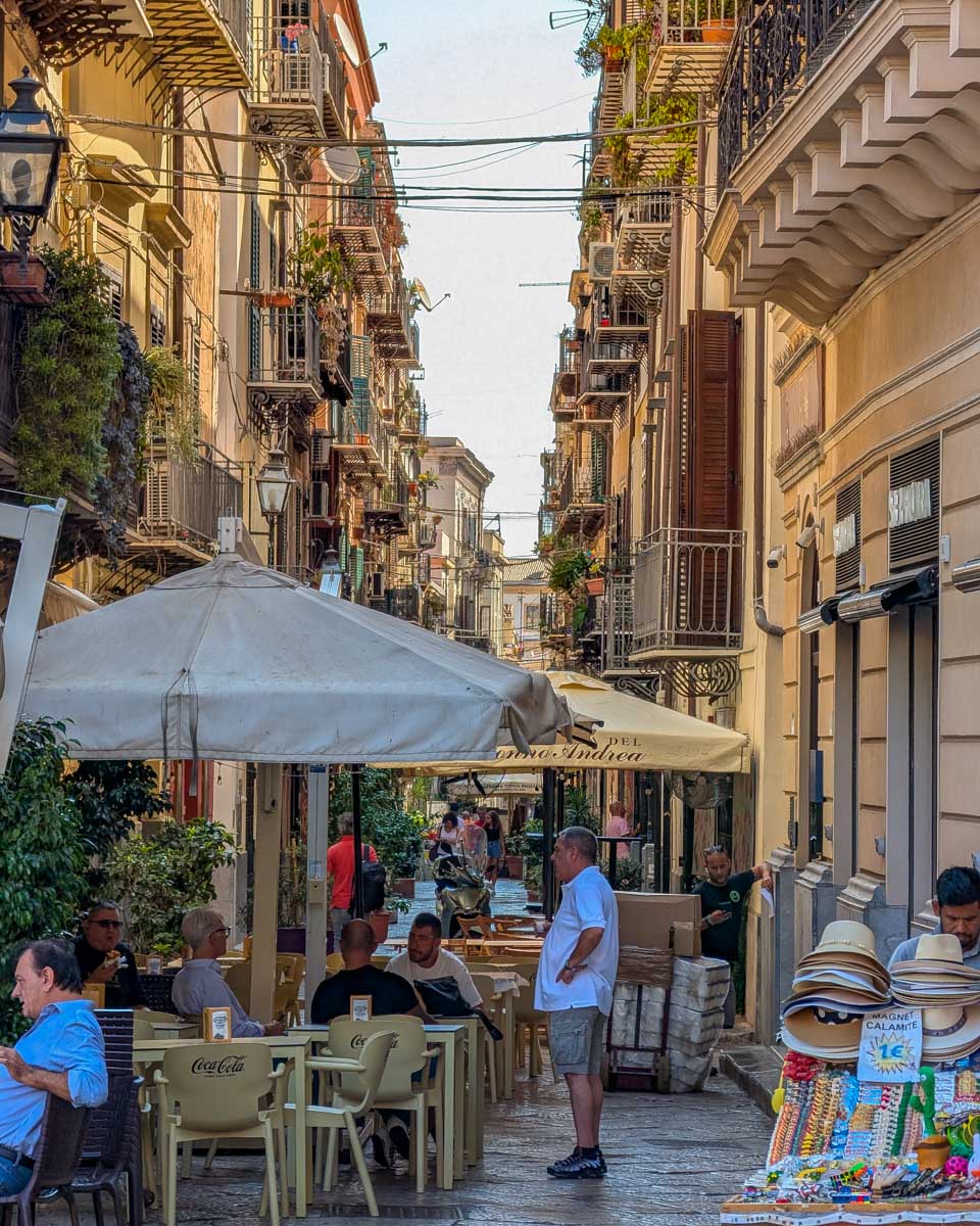 A-street-on-a-food-tour-in-Palermo-Italy