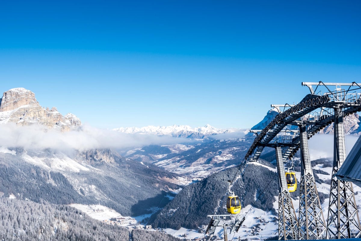 Alta Badia winter in the Dolomites Italy