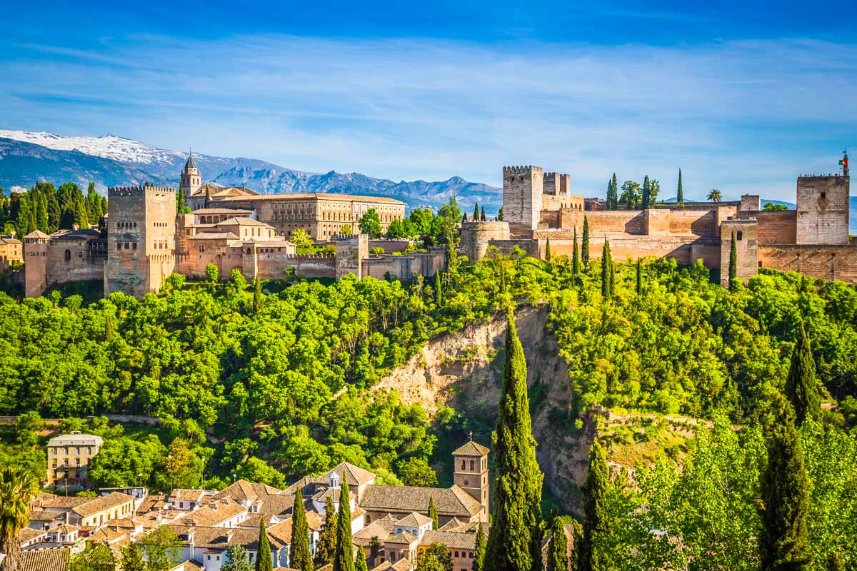Ancient Arabic Fortress Of Alhambra, Granada Spain