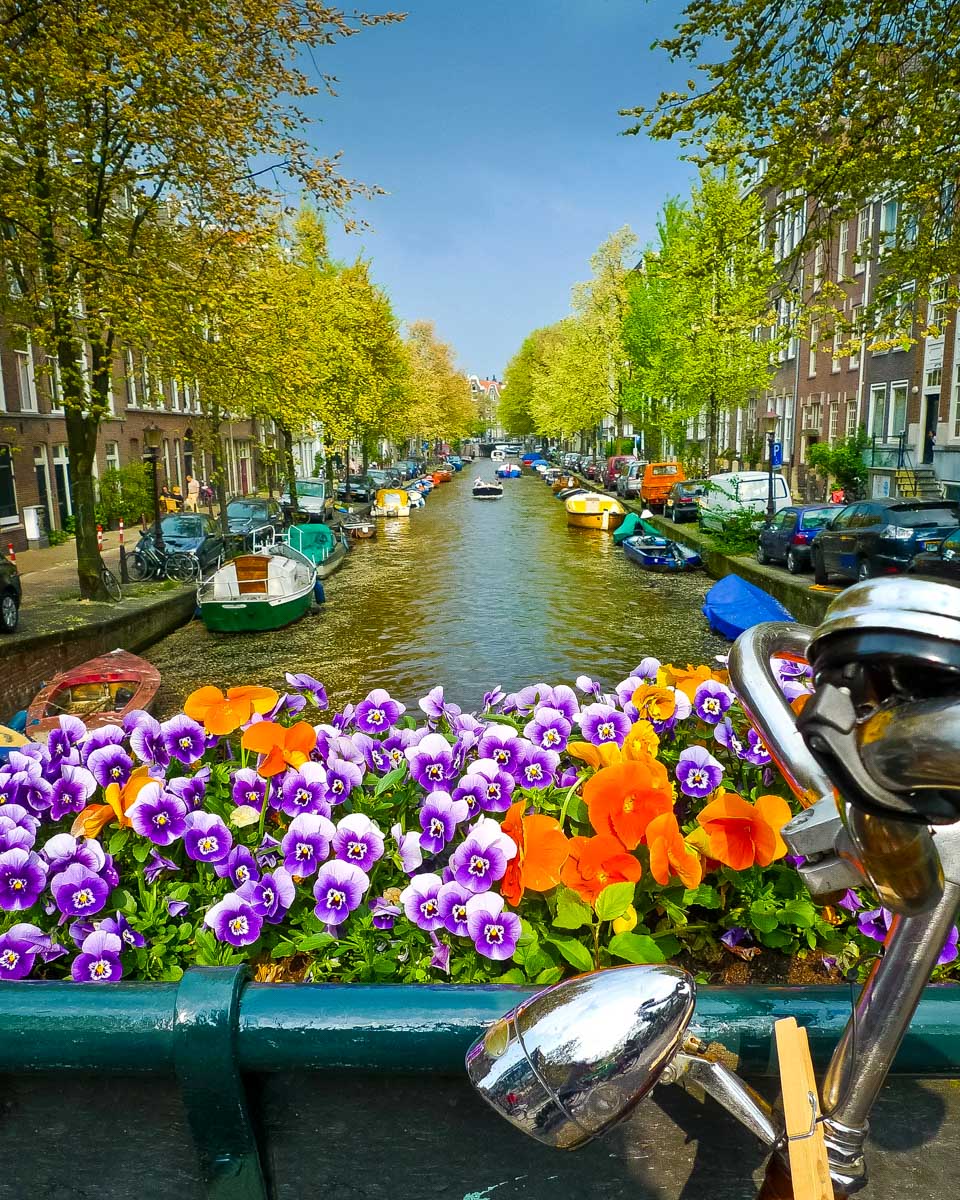Bike-on-a-bridge-in-Amsterdam-Netherlands